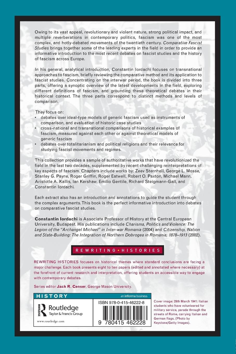 Rückseitencover Comparative Fascist Studies
