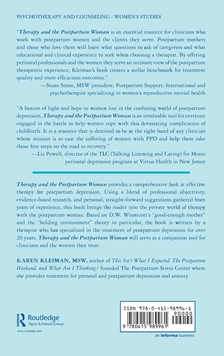 Rückseitencover Therapy and the Postpartum Woman