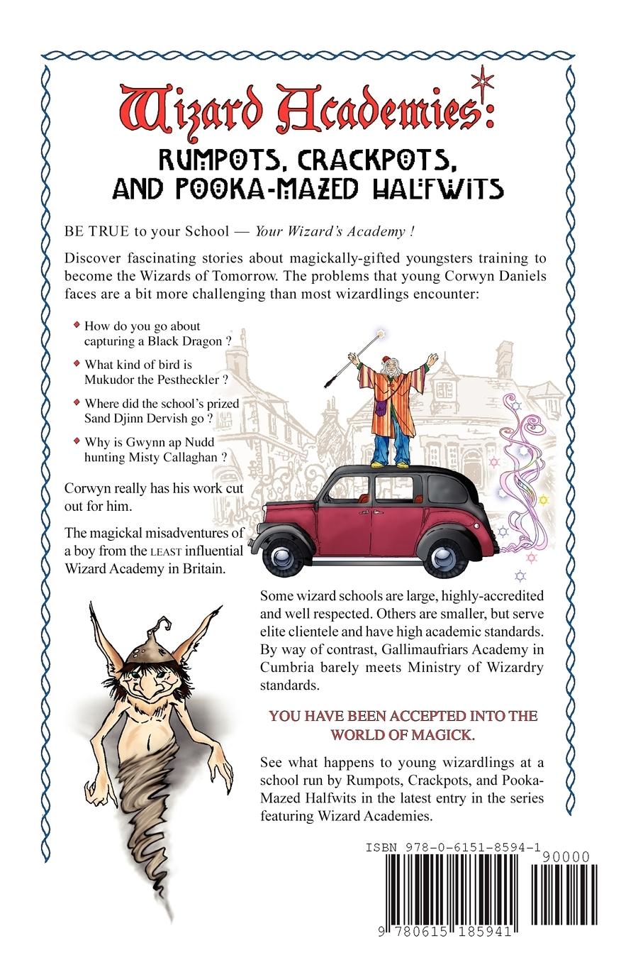 Rückseitencover Wizard Academies - Rumpots, Crackpots, and Pooka-Mazed Halfwits