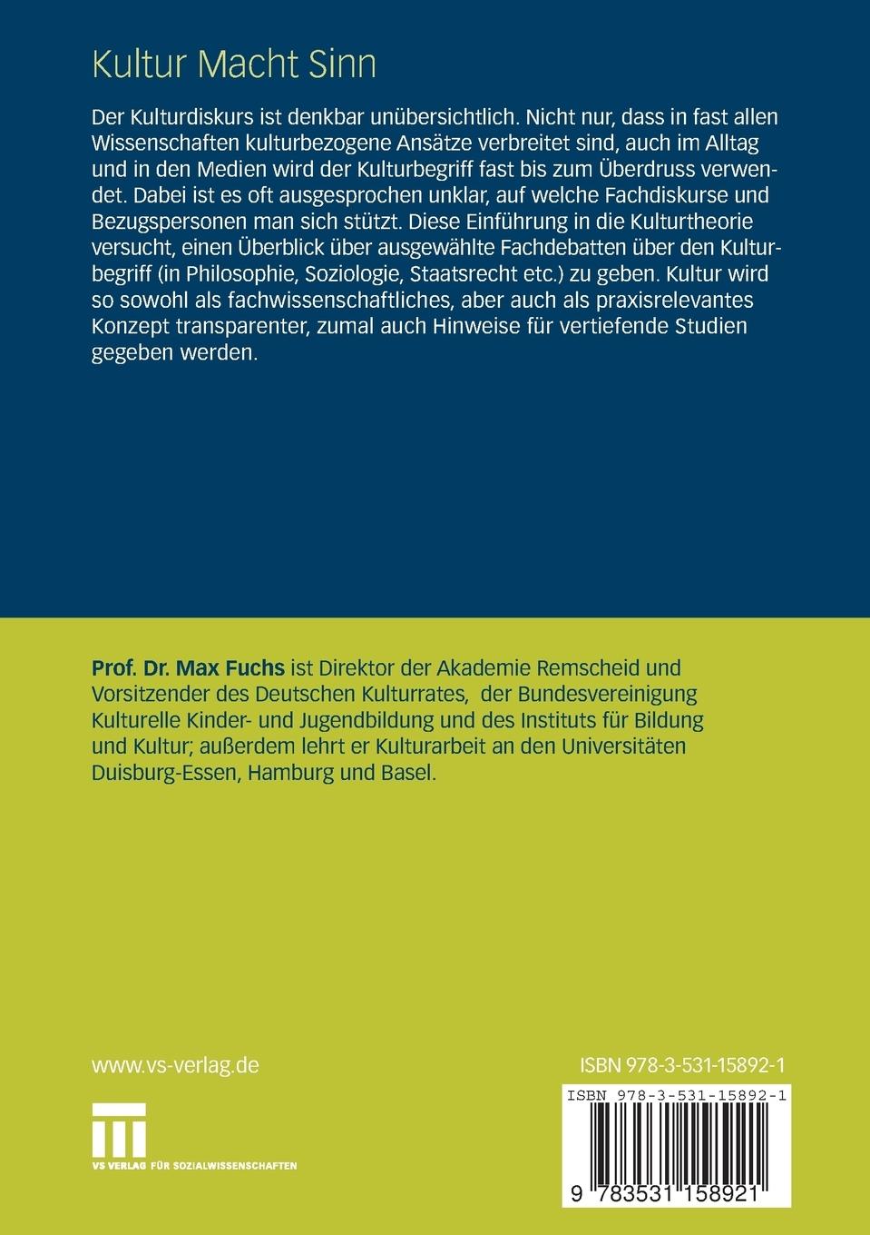 Rückseitencover Kultur Macht Sinn