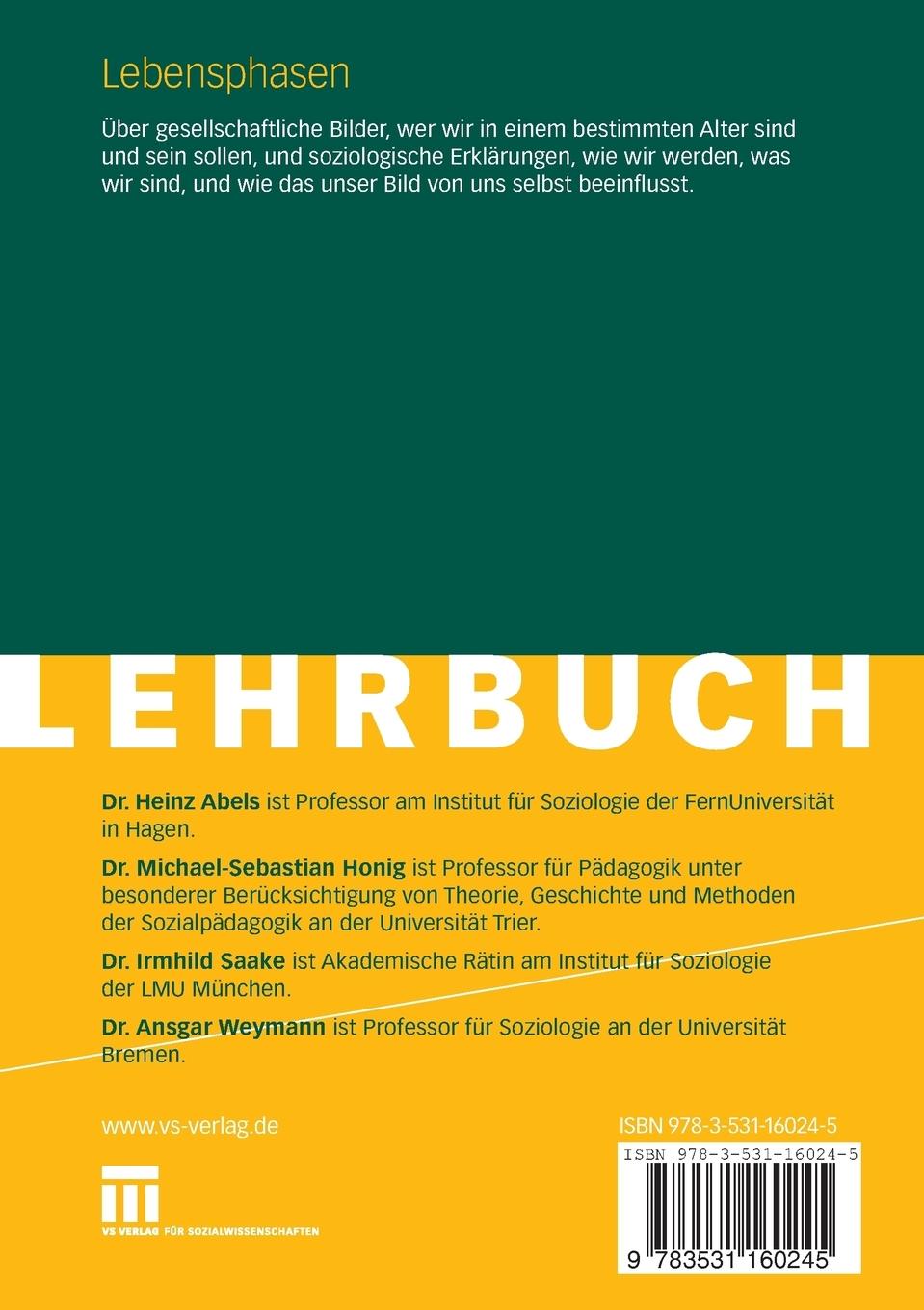 Rückseitencover Lebensphasen
