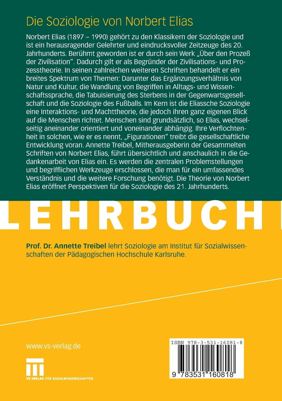 Rückseitencover Die Soziologie von Norbert Elias
