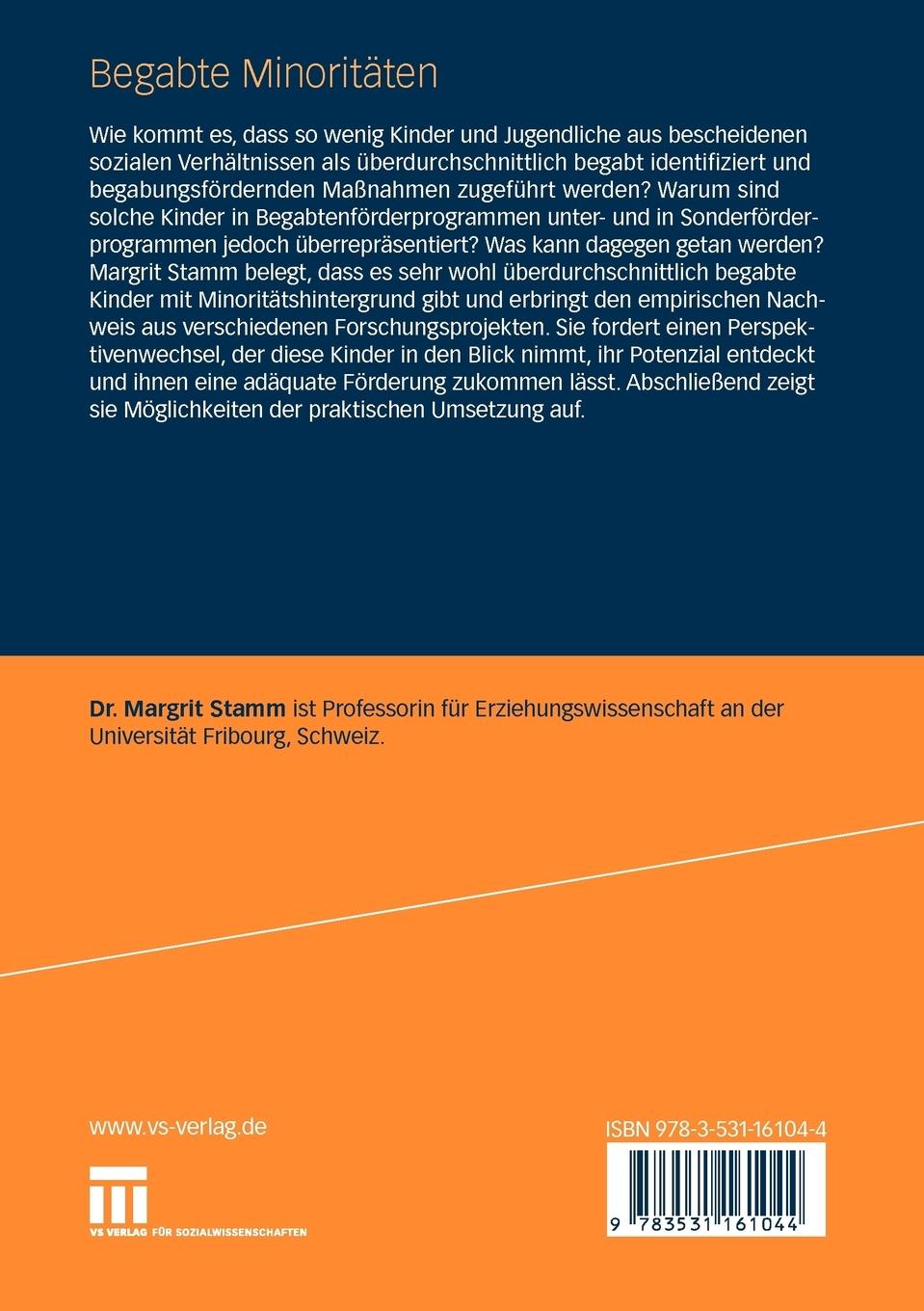 Rückseitencover Begabte Minoritäten