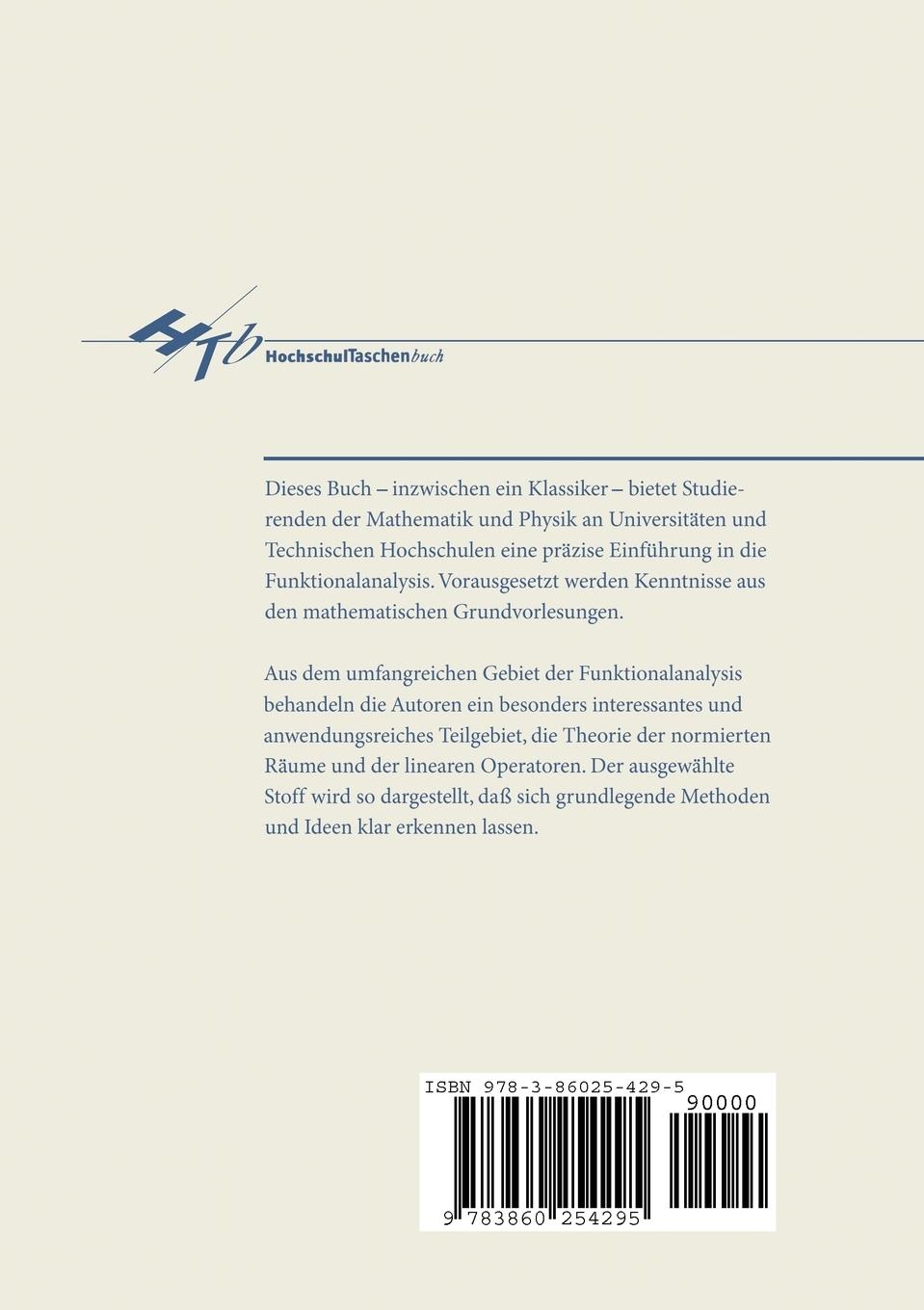 Rückseitencover Einführung in die Funktionalanalysis