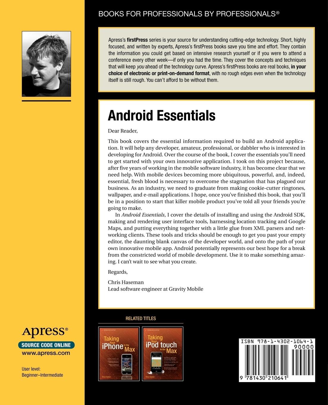Rückseitencover Android Essentials