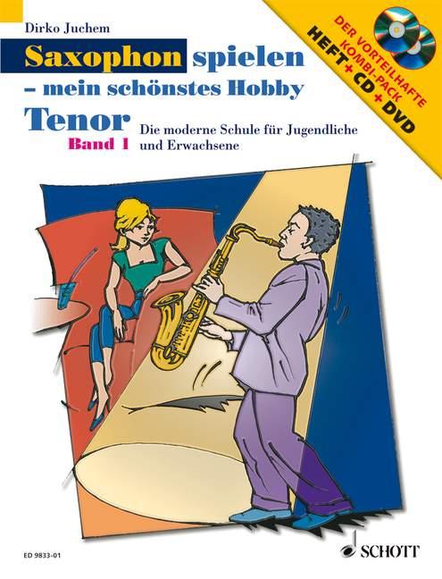 Vorderes Coverbild Saxophon spielen - Mein schönstes Hobby. Tenor-Saxophon 1. Mit Audio-CD und DVD