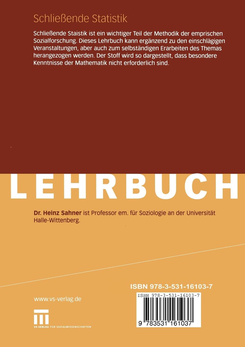 Rückseitencover Schließende Statistik