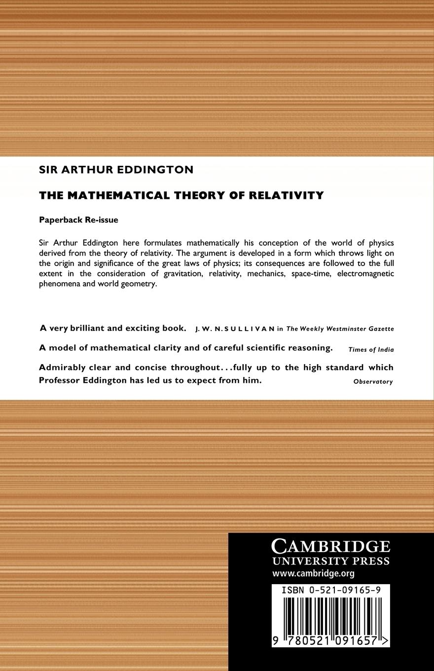 Rückseitencover The Mathematical Theory of Relativity