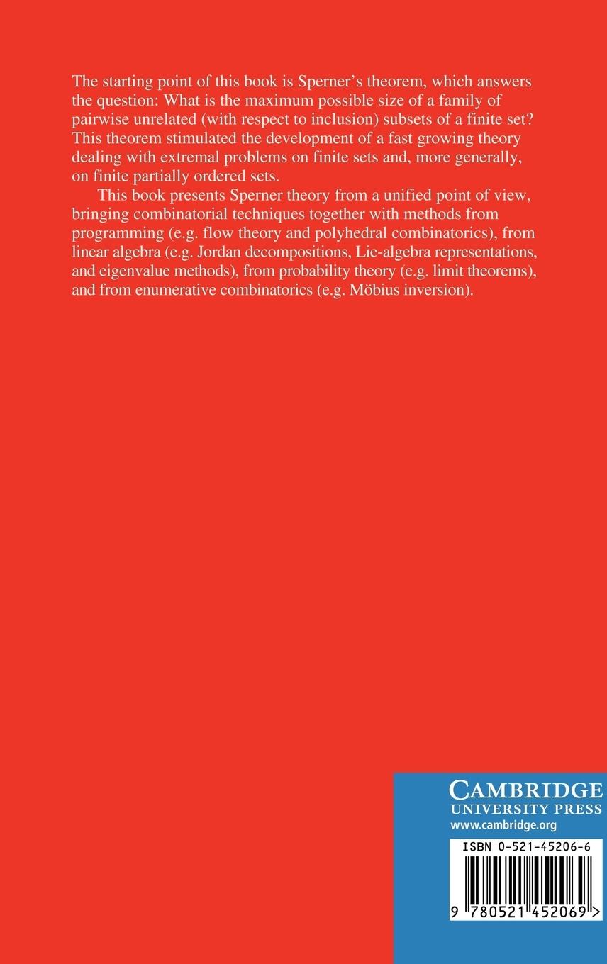 Rückseitencover Sperner Theory