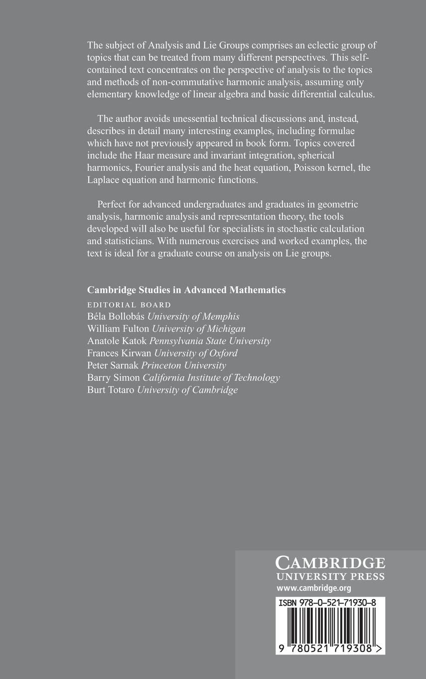 Rückseitencover Analysis on Lie Groups