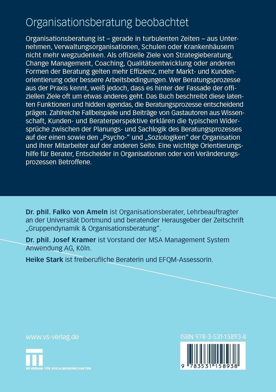 Rückseitencover Organisationsberatung beobachtet