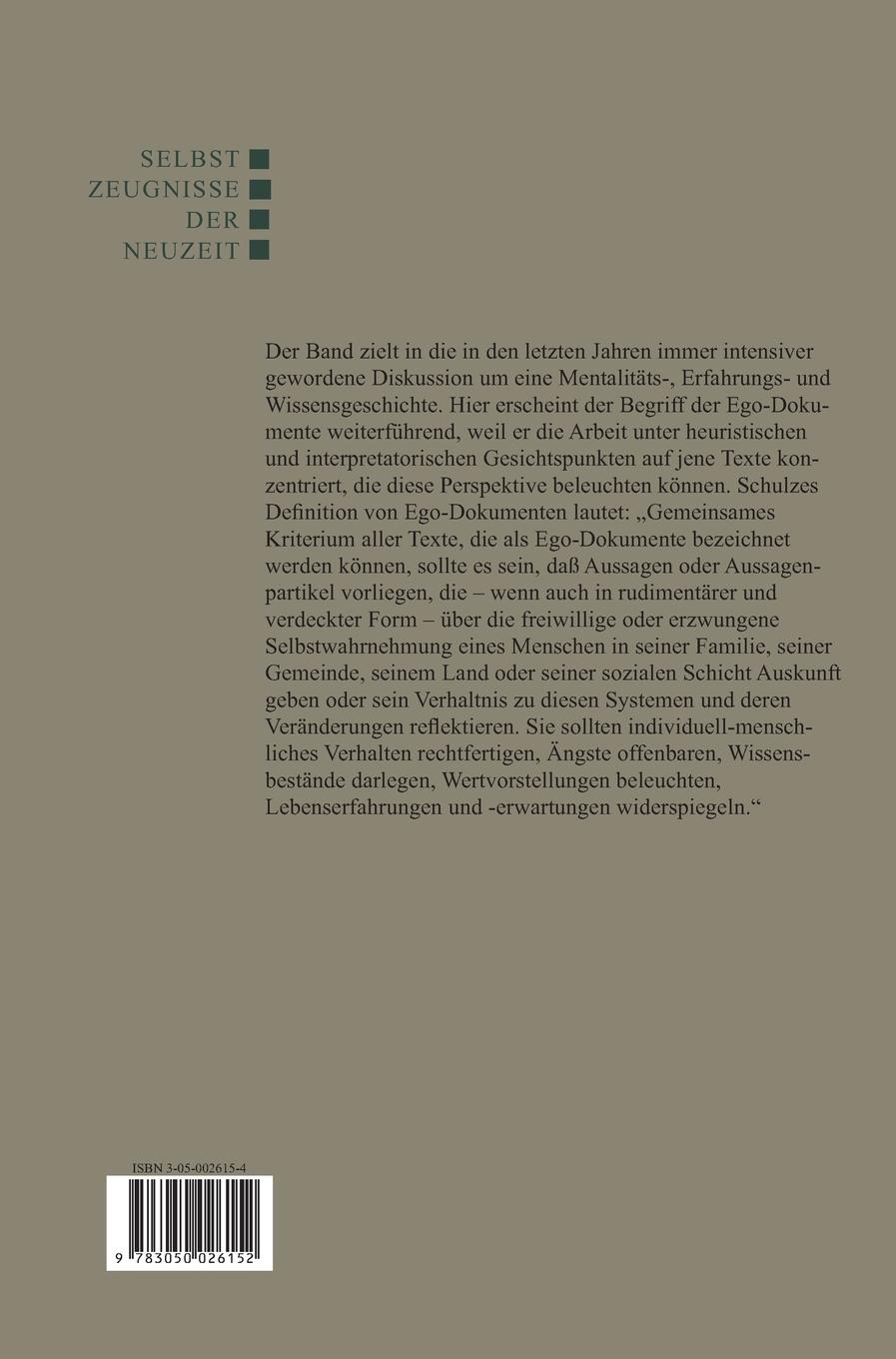 Rückseitencover Ego-Dokumente