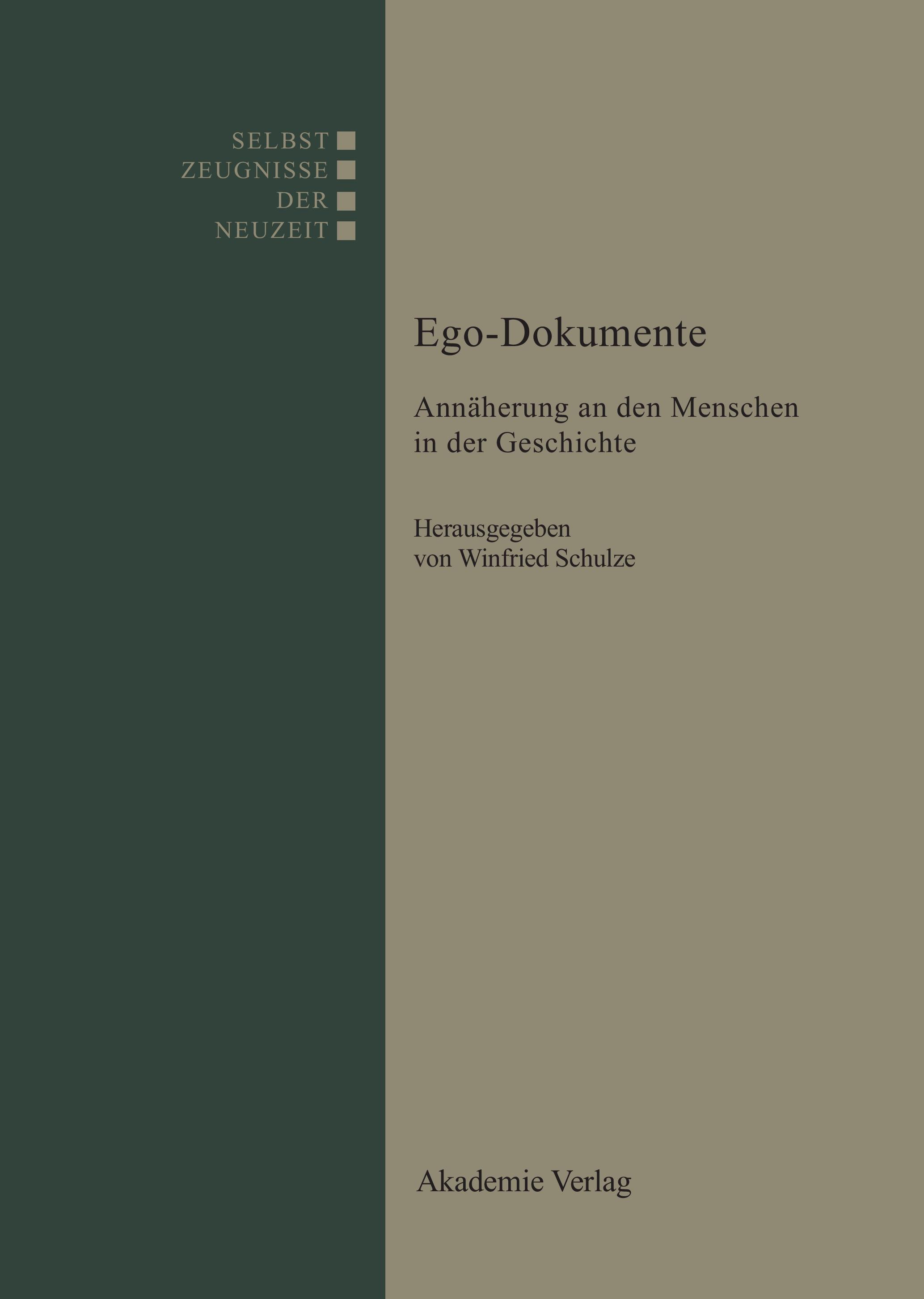 Vorderes Coverbild Ego-Dokumente