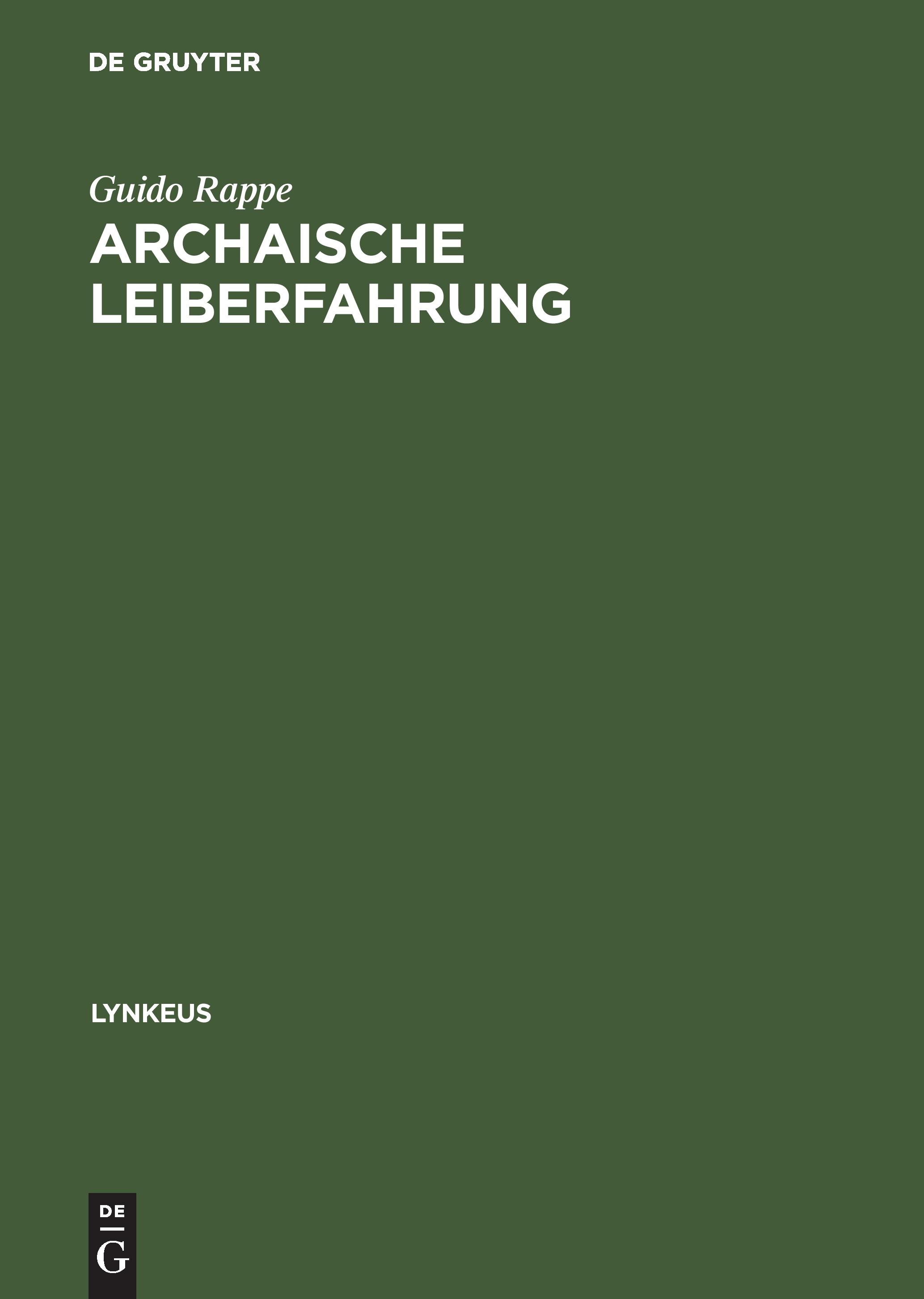 Vorderes Coverbild Archaische Leiberfahrung