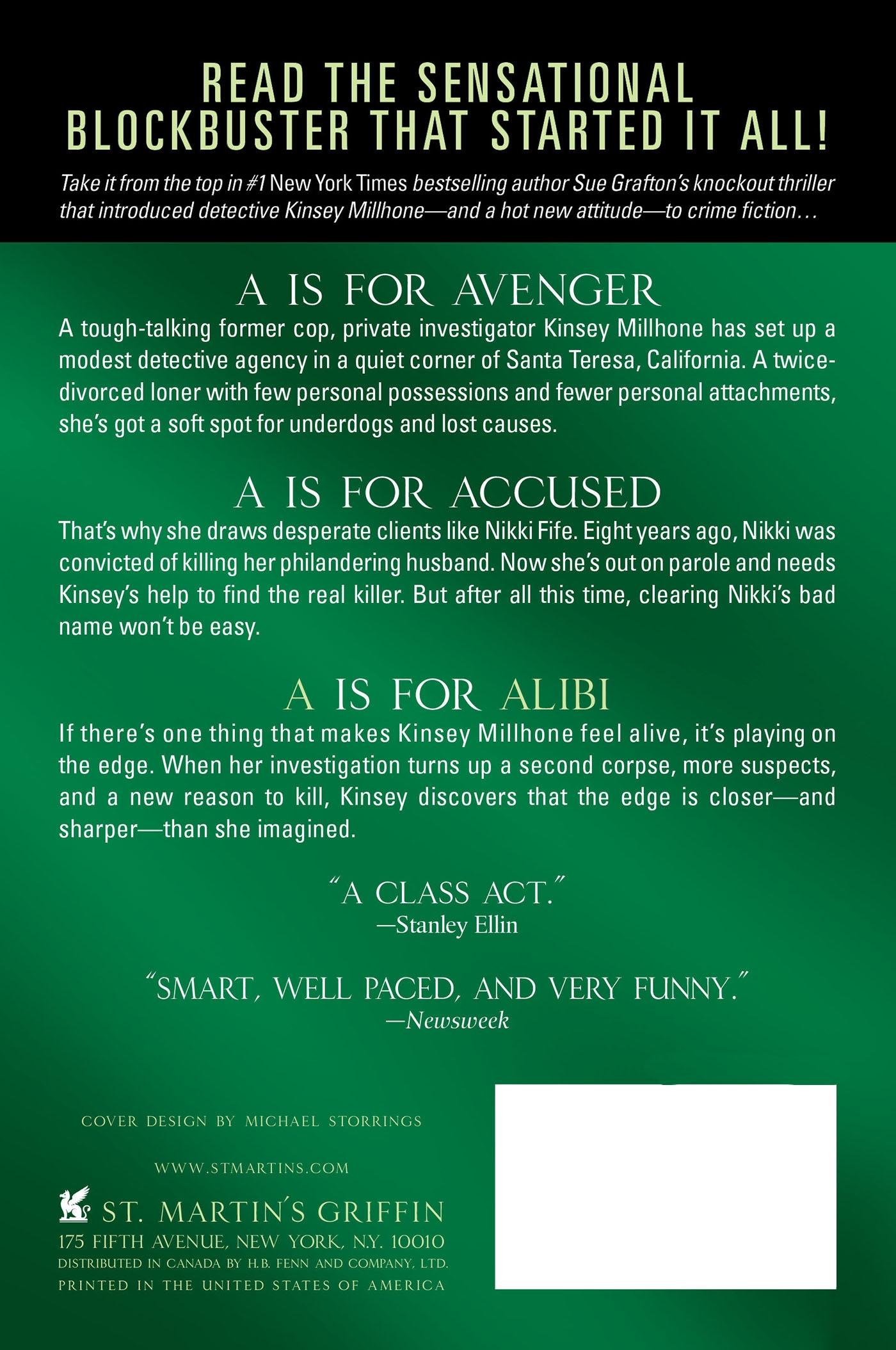 Rückseitencover A is for Alibi