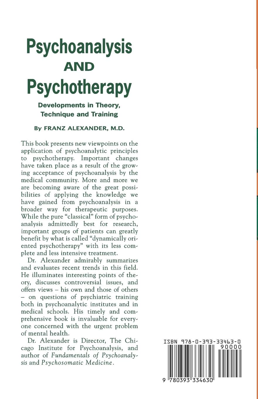 Rückseitencover Psychoanalysis and Psychotherapy