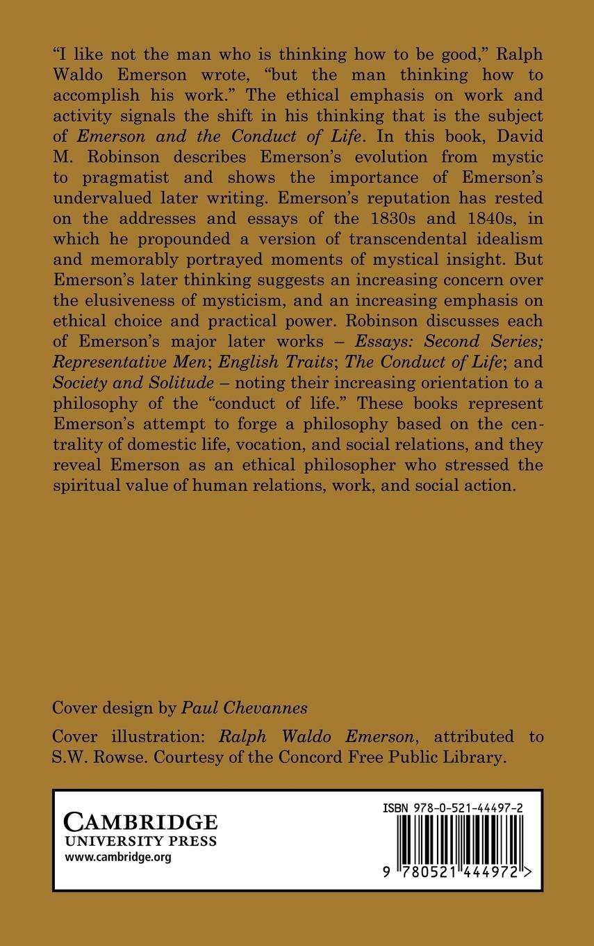 Rückseitencover Emerson and the Conduct of Life