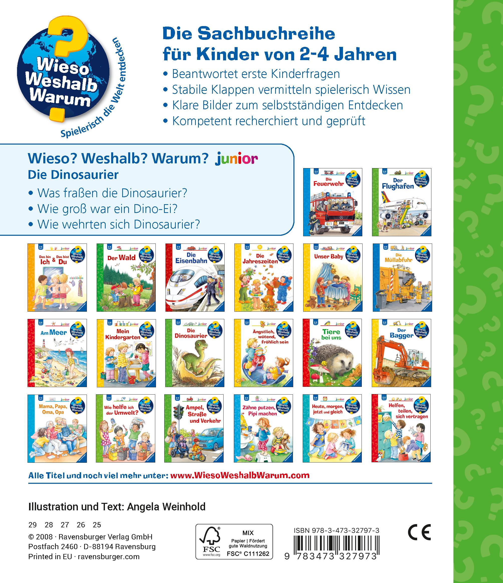 Rückseitencover Wieso? Weshalb? Warum? junior, Band 25: Die Dinosaurier