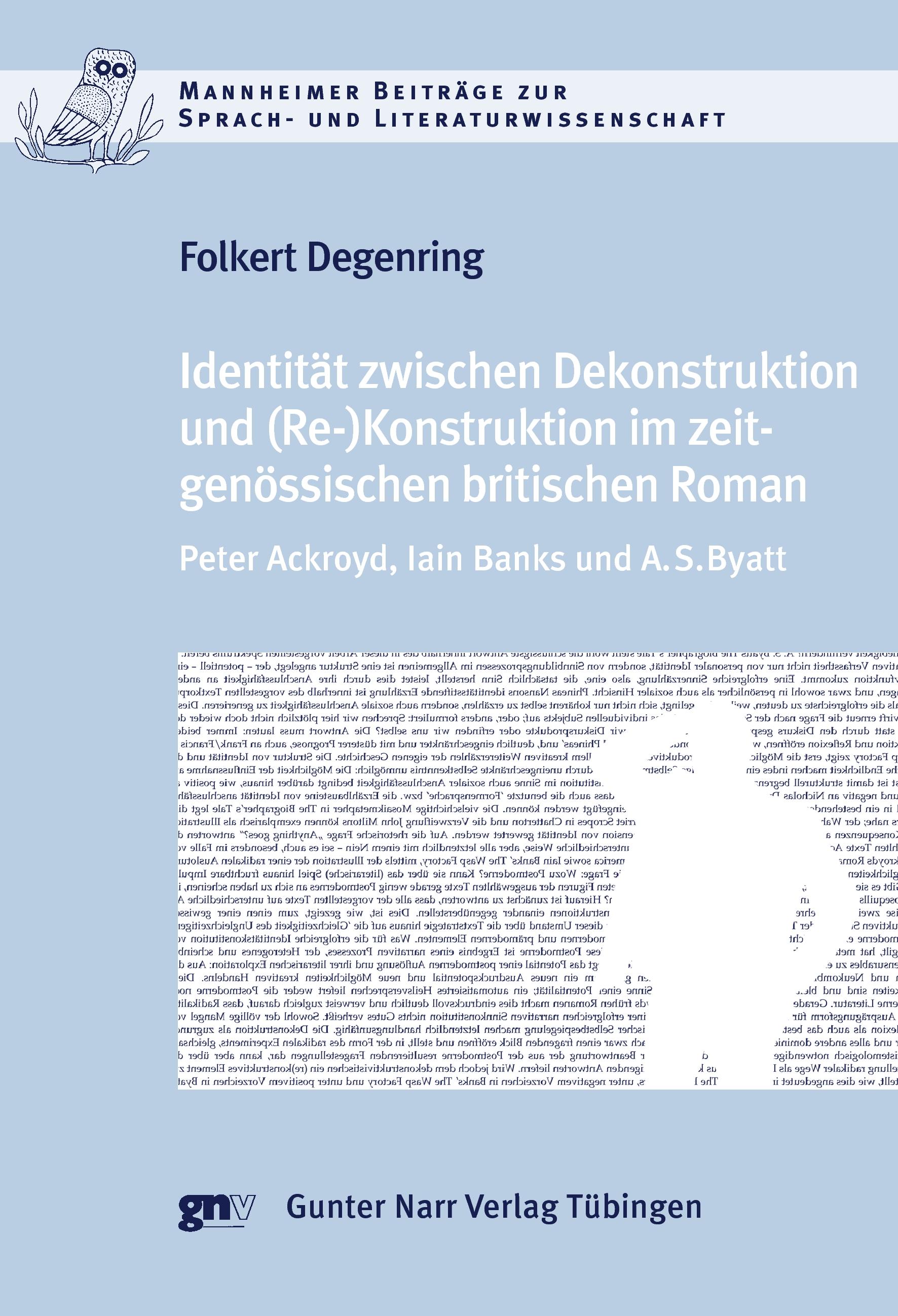 Vorderes Coverbild Identität zwischen Dekonstruktion und (Re-)Konstruktion im zeitgenössischen britischen Roman