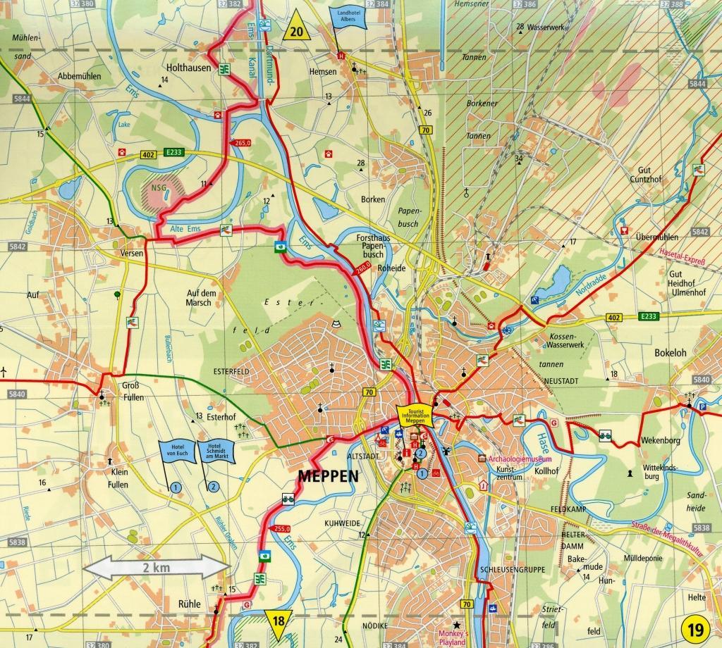 Beispielinhalt (Bild) EmsRadweg 1 : 50 000