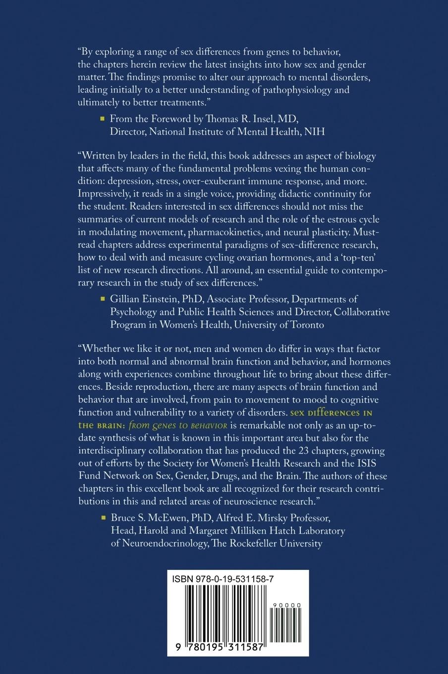 Rückseitencover Sex Differences in the Brain