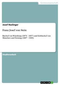 Vorderes Coverbild Franz Josef von Stein