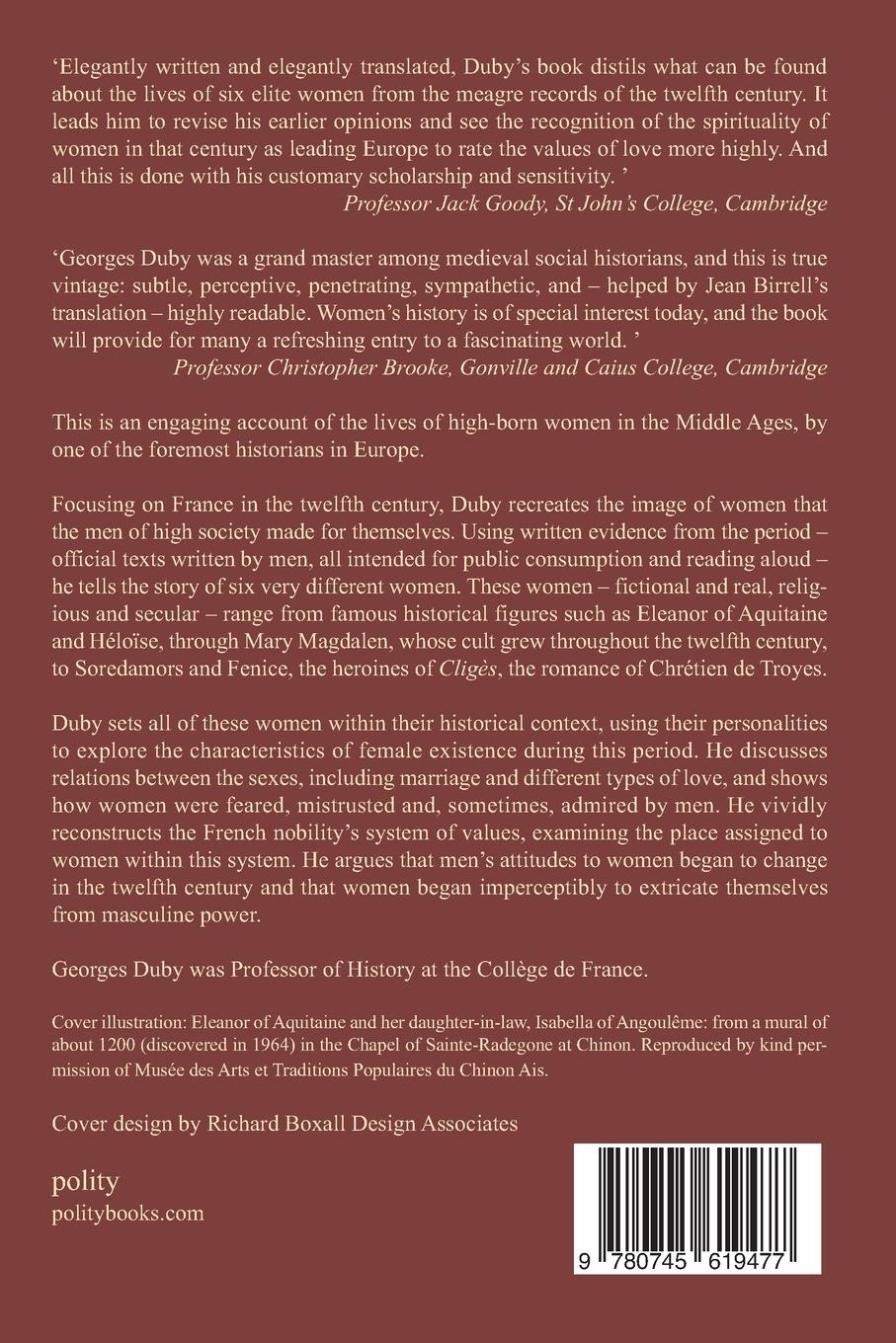 Rückseitencover Women of the Twelfth Century, Eleanor of Aquitaine and Six Others (Volume 1)
