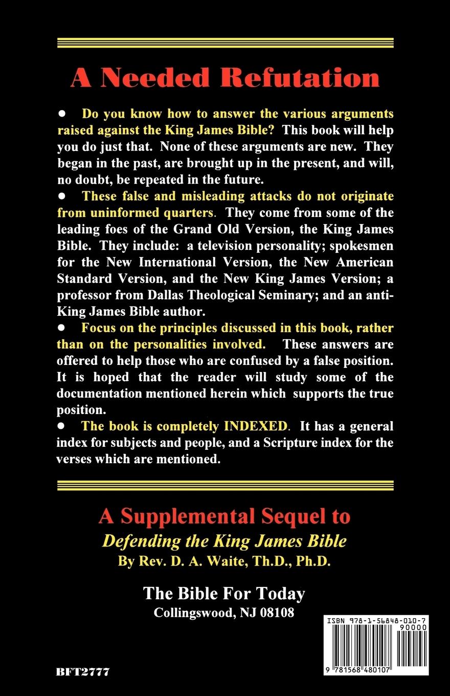 Rückseitencover Foes of the King James Bible Refuted