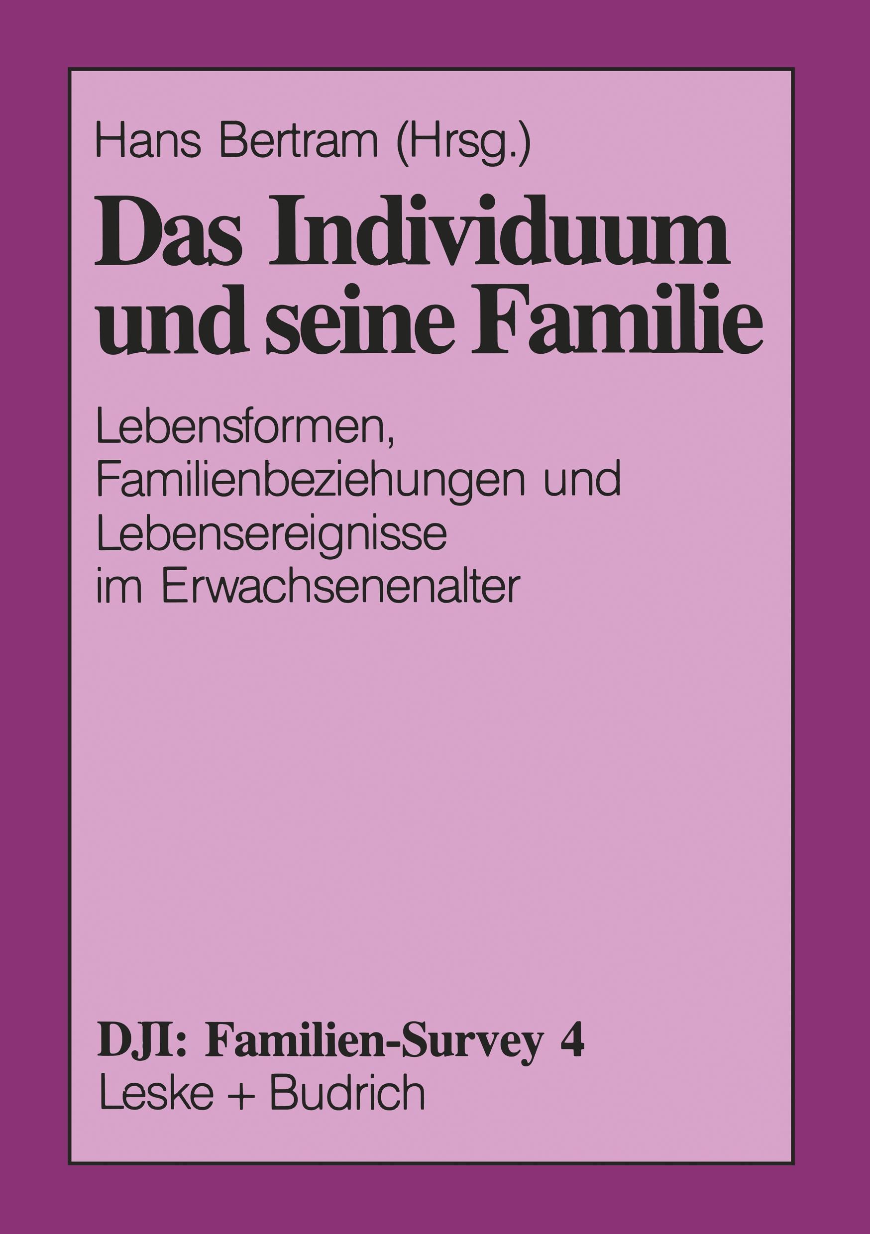 Vorderes Coverbild Das Individuum und seine Familie
