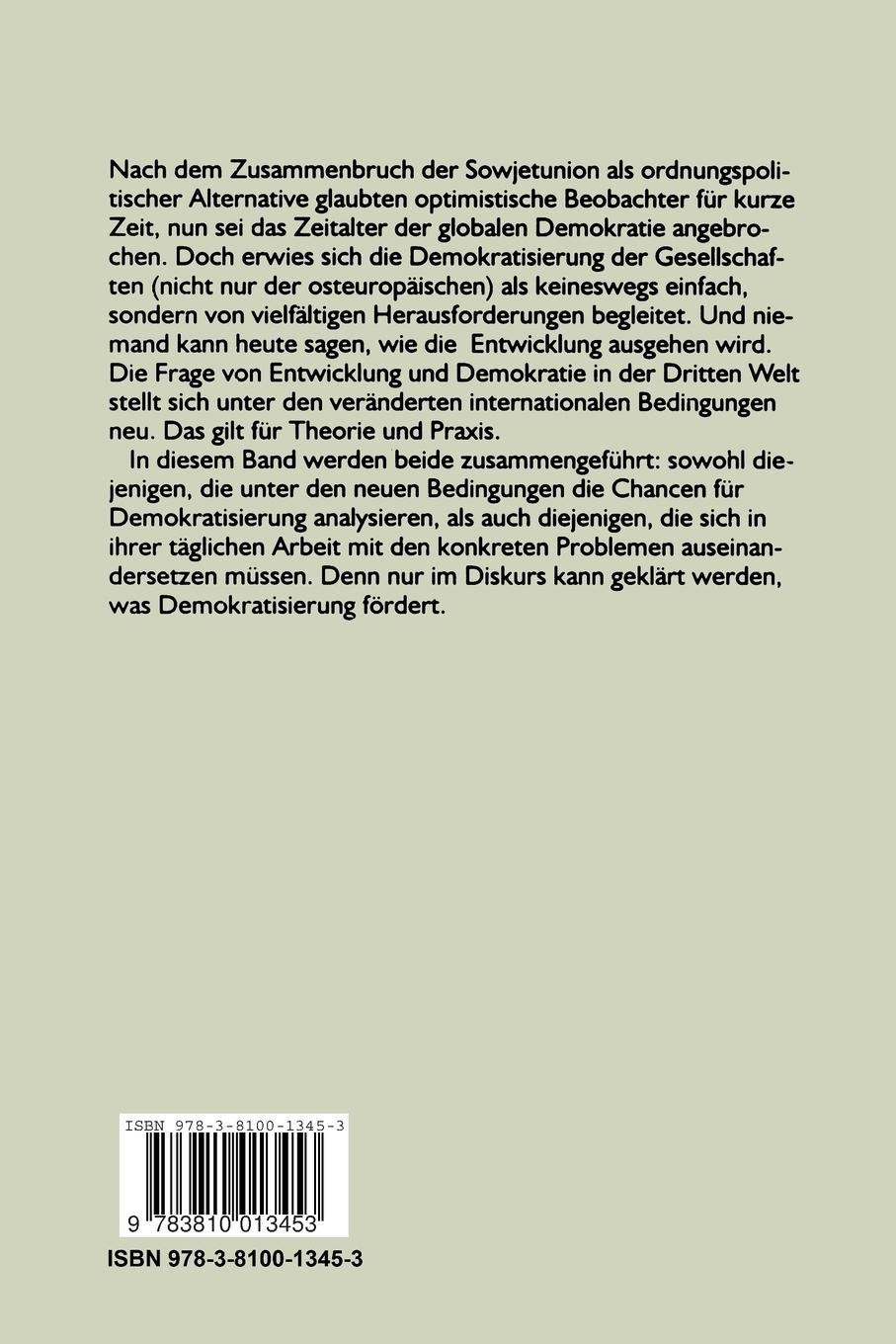 Rückseitencover Demokratie und Entwicklung
