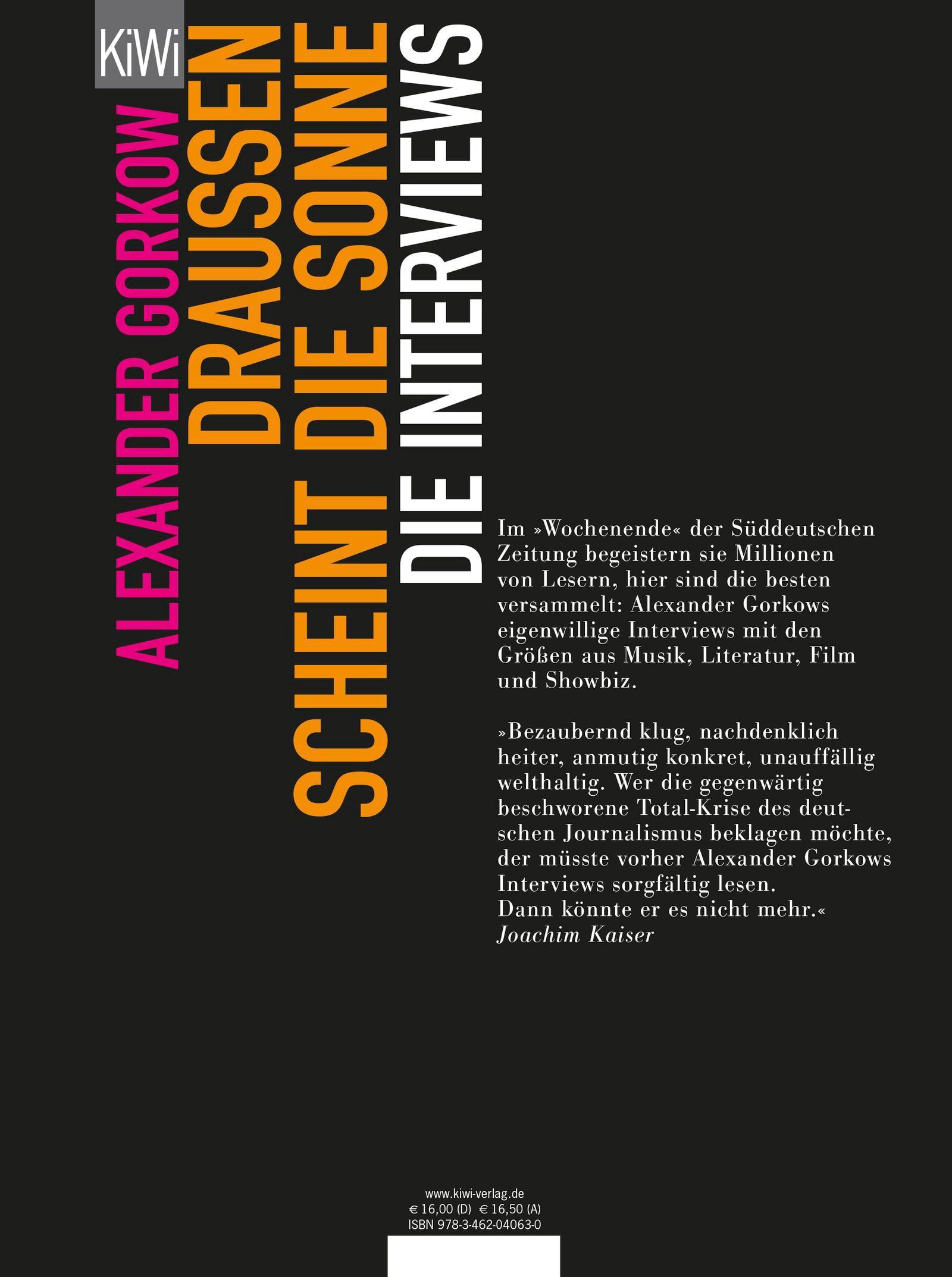 Rückseitencover Draußen scheint die Sonne