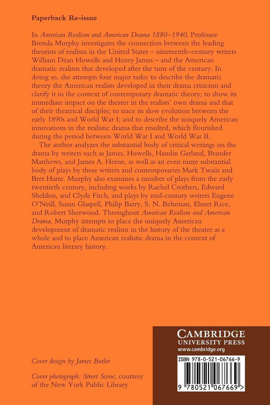 Rückseitencover American Realism and American Drama, 1880 1940