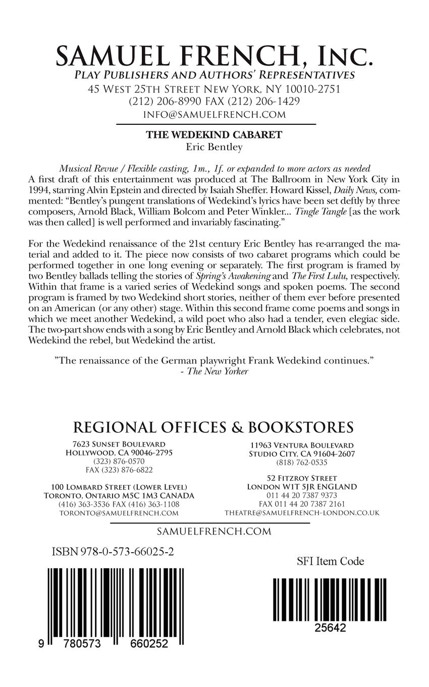 Rückseitencover The Wedekind Cabaret