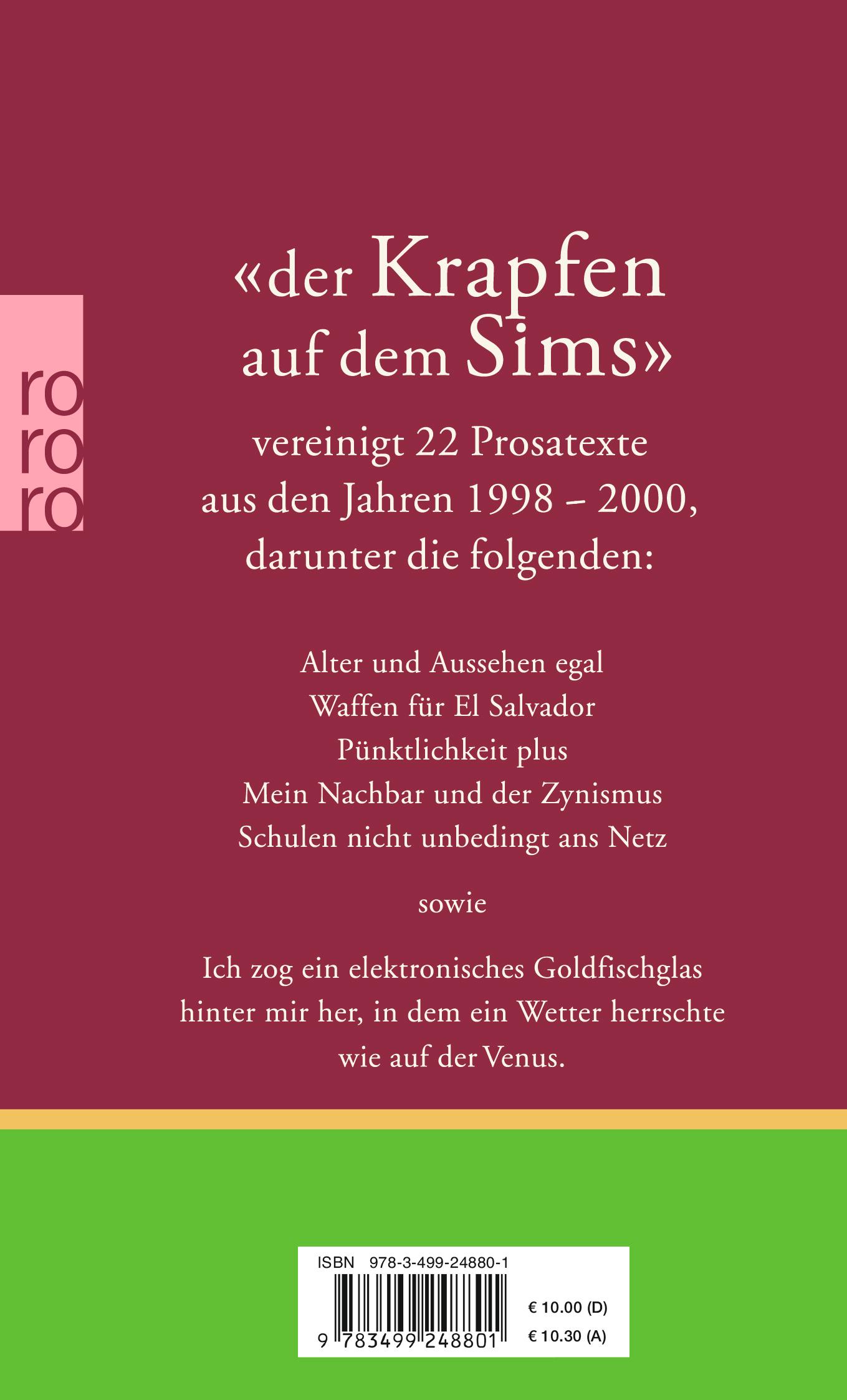 Rückseitencover Der Krapfen auf dem Sims