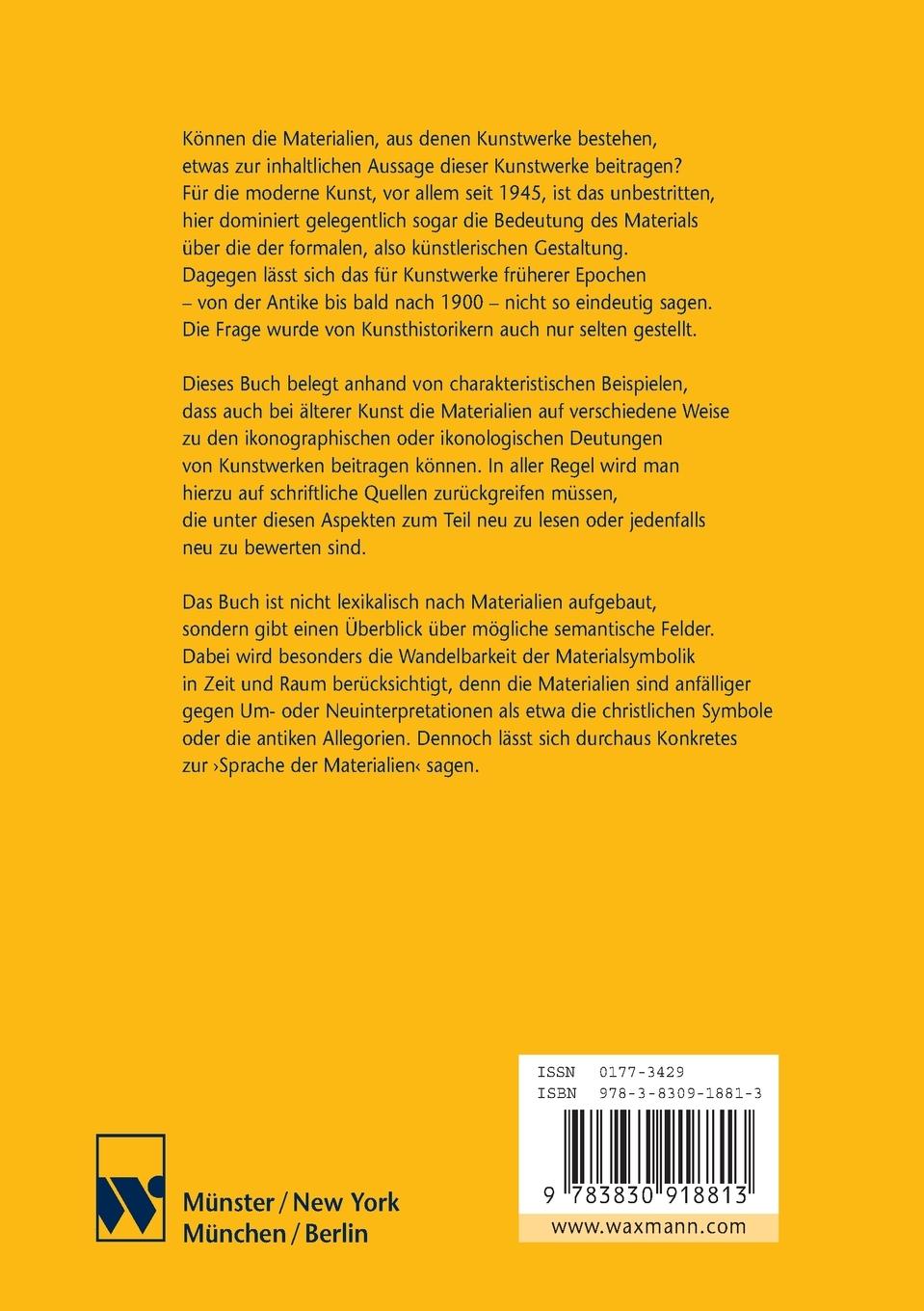 Rückseitencover Die Sprache der Materialien