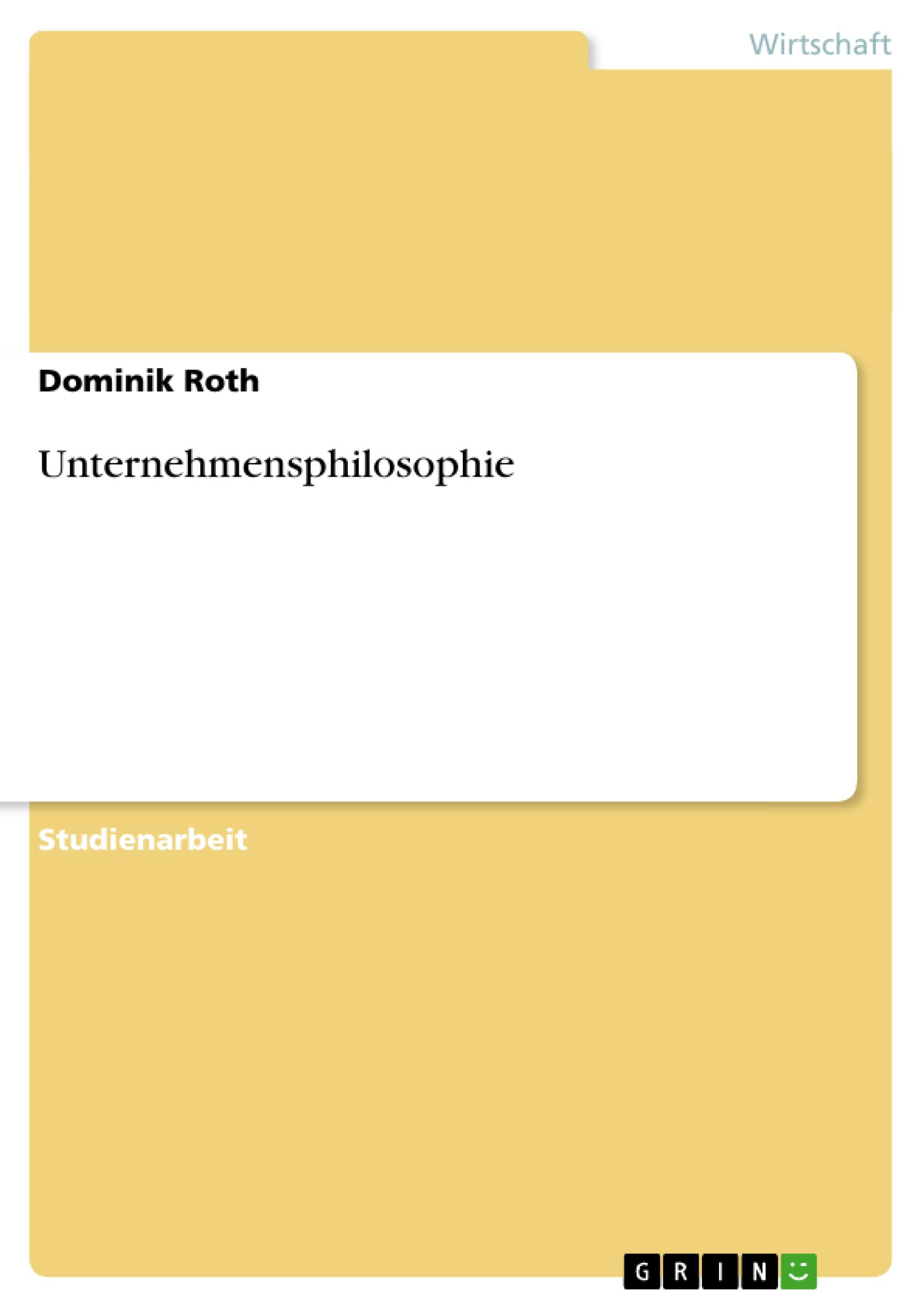 Vorderes Coverbild Unternehmensphilosophie
