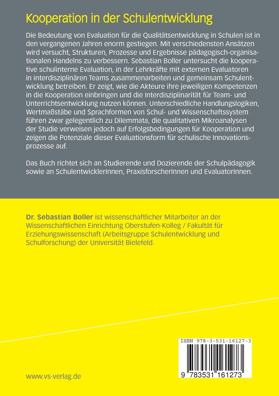 Rückseitencover Kooperation in der Schulentwicklung