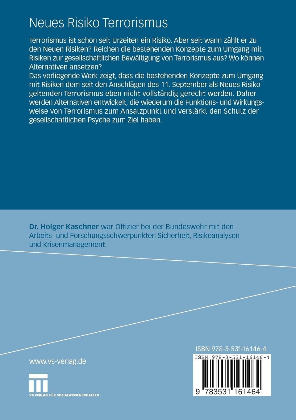 Rückseitencover Neues Risiko Terrorismus