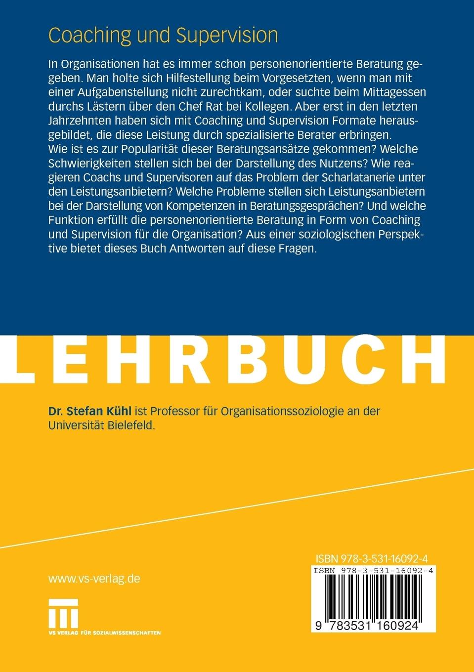 Rückseitencover Coaching und Supervision