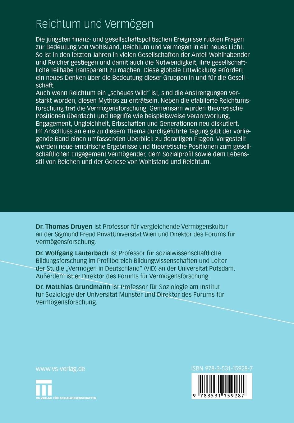 Rückseitencover Reichtum und Vermögen