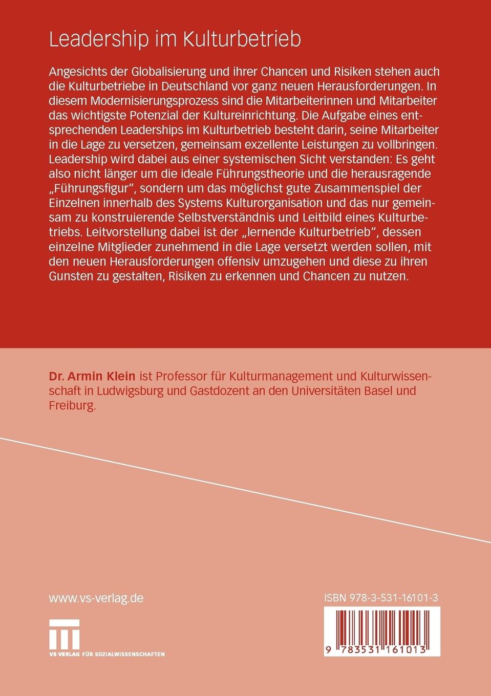 Rückseitencover Leadership im Kulturbetrieb