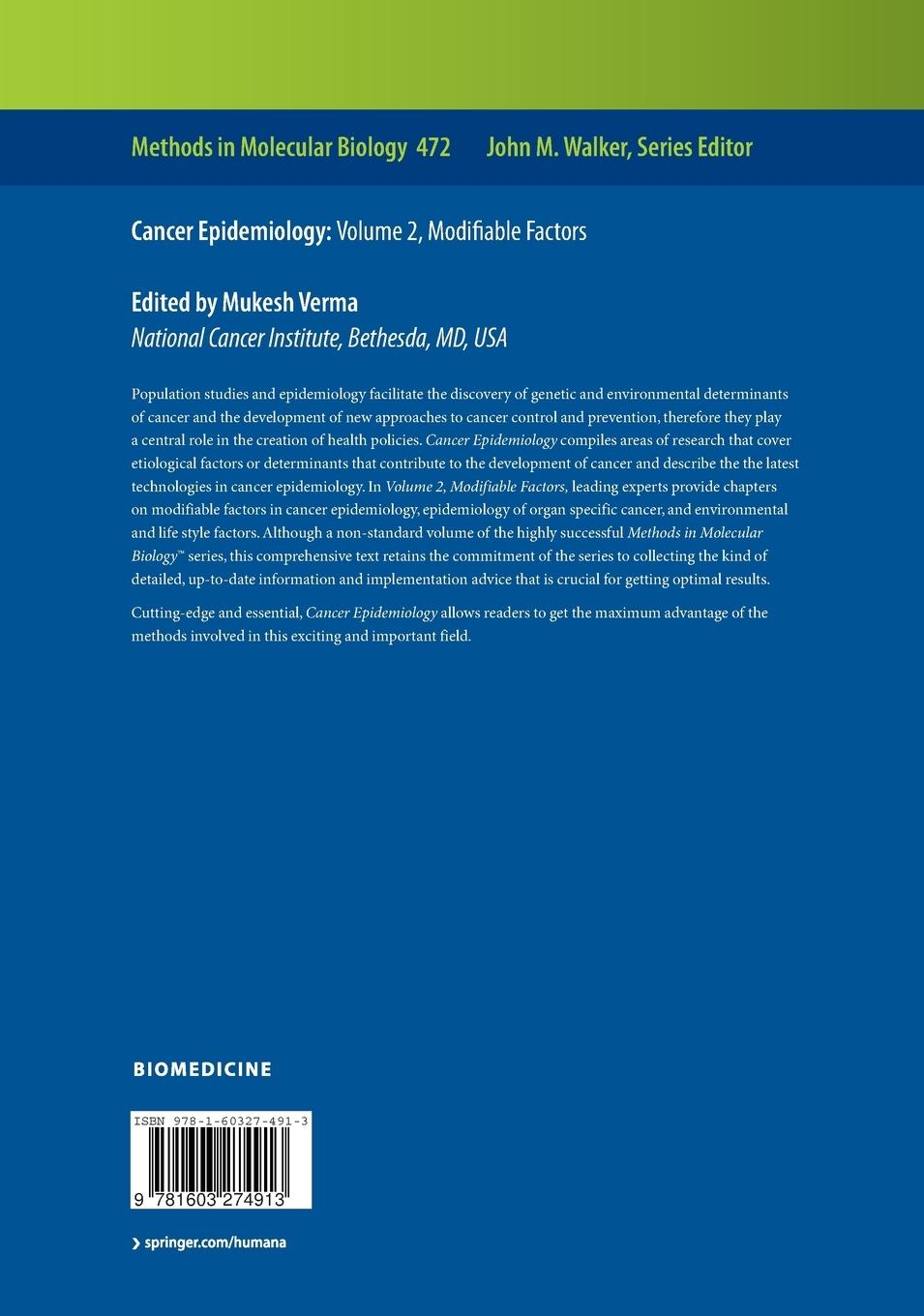 Rückseitencover Cancer Epidemiology