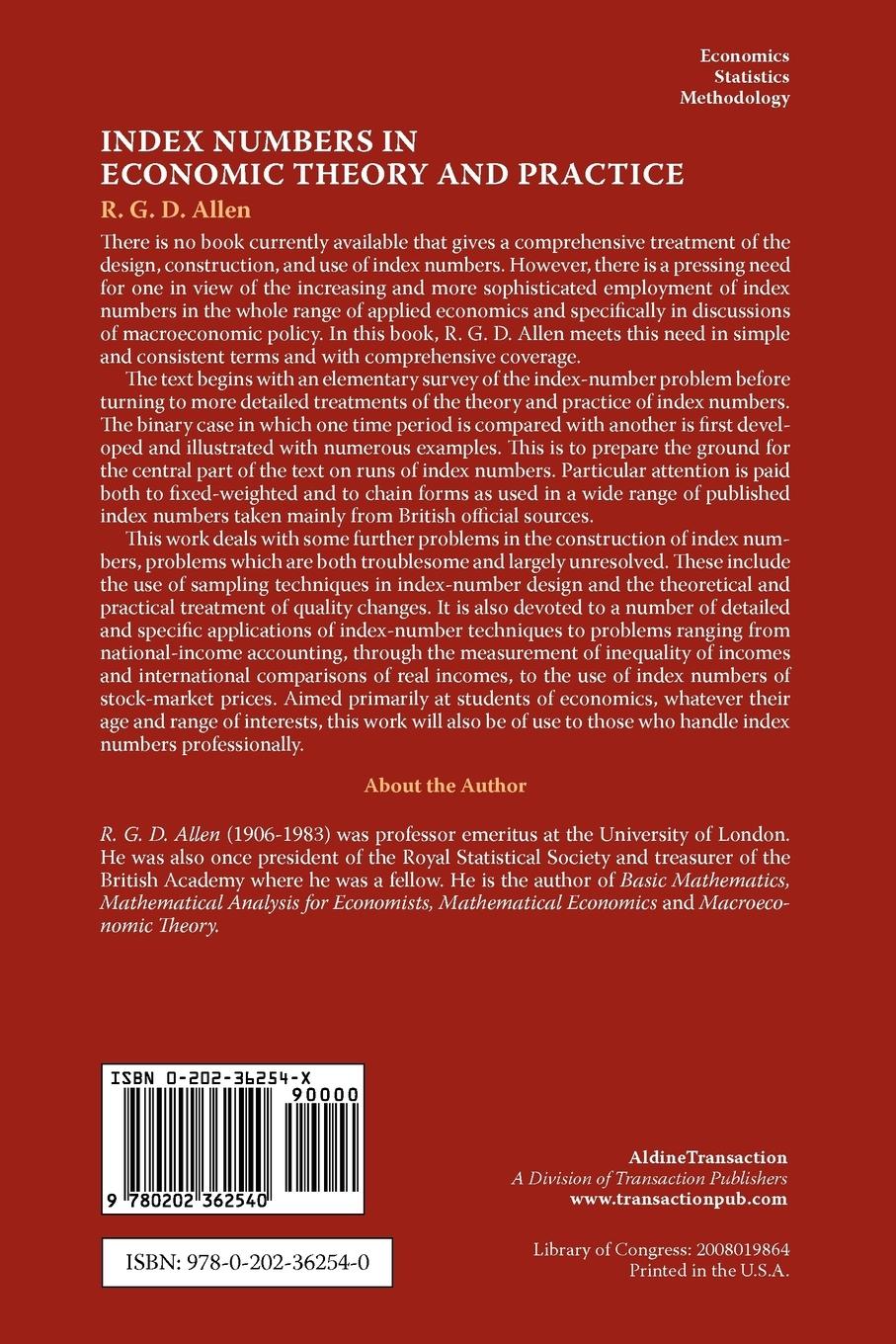 Rückseitencover Index Numbers in Economic Theory and Practice