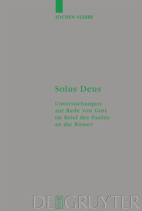 Vorderes Coverbild Solus Deus