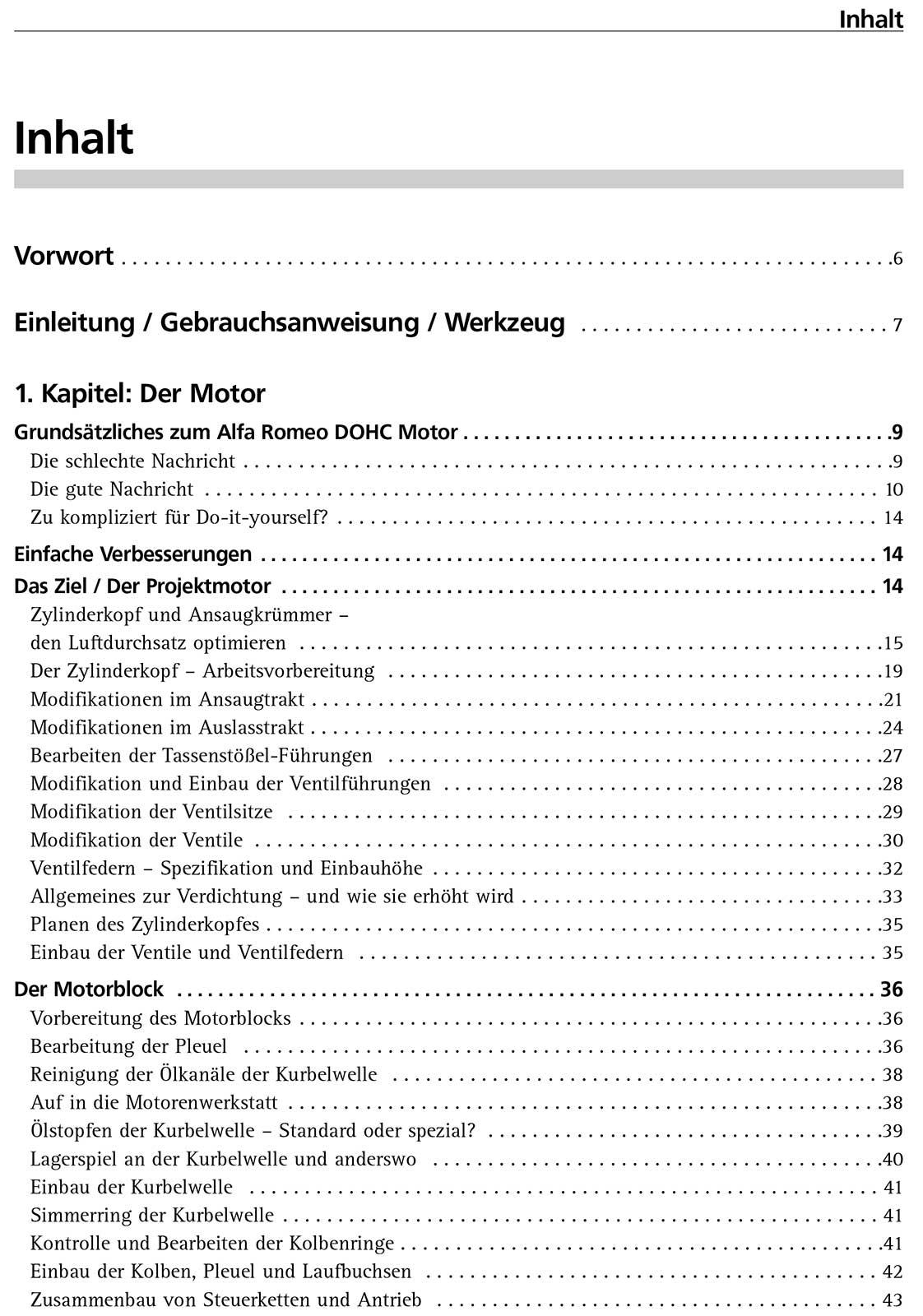 Beispielinhalt (Bild) Praxishandbuch Alfa-Romeo DOHC-Motoren