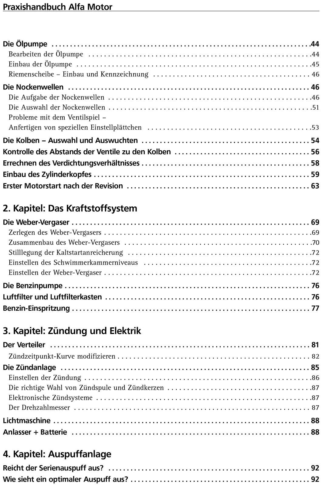 Beispielinhalt (Bild) Praxishandbuch Alfa-Romeo DOHC-Motoren