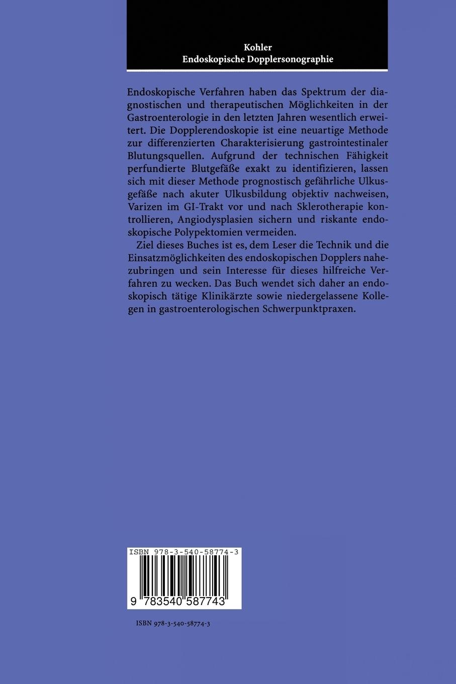 Rückseitencover Endoskopische Dopplersonographie