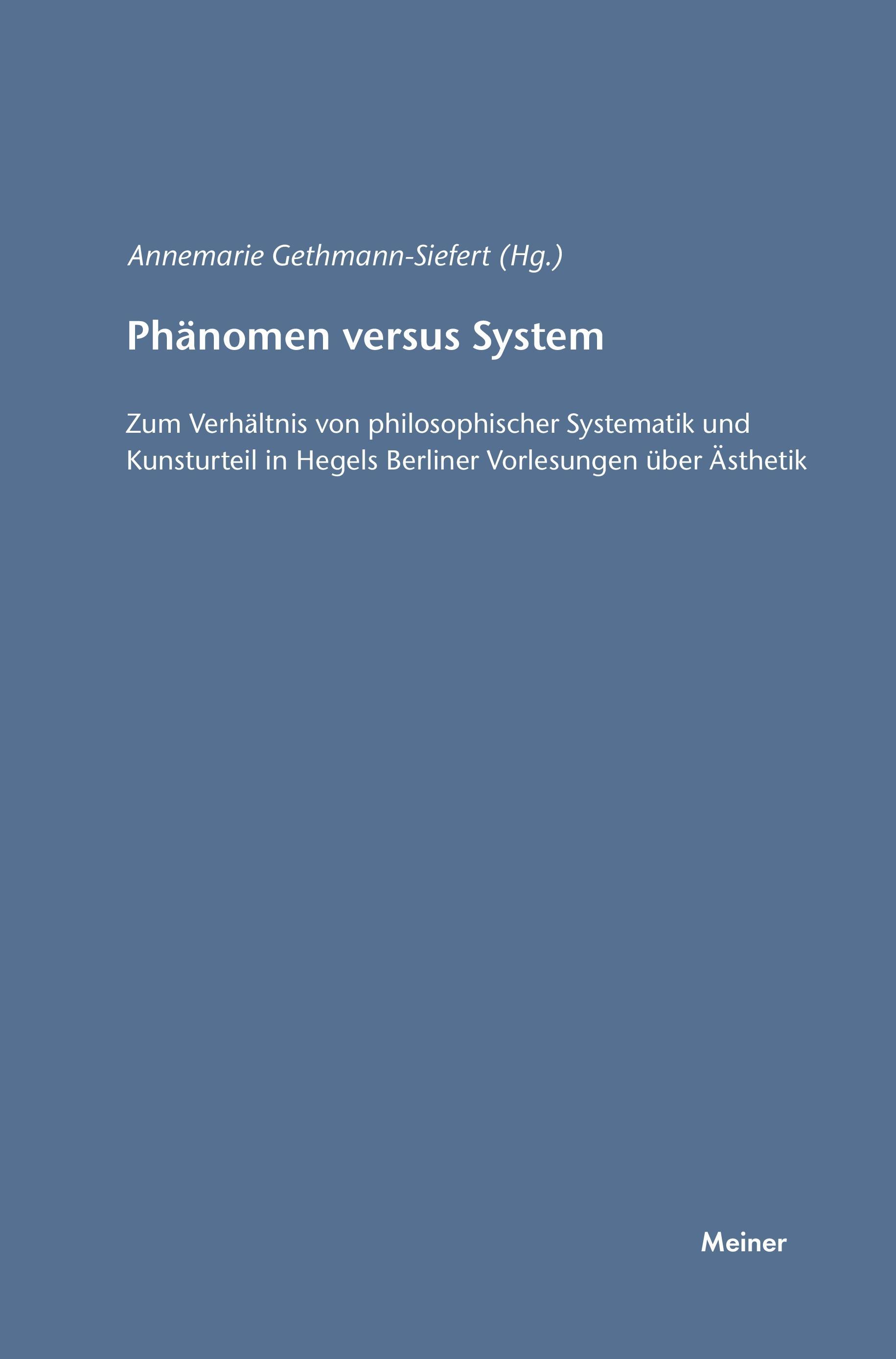 Vorderes Coverbild Phänomen versus System