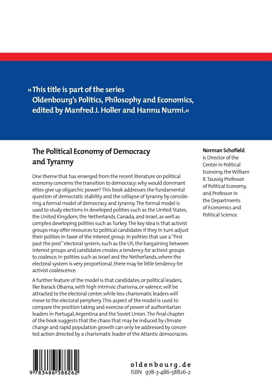 Rückseitencover The Political Economy of Democracy and Tyranny
