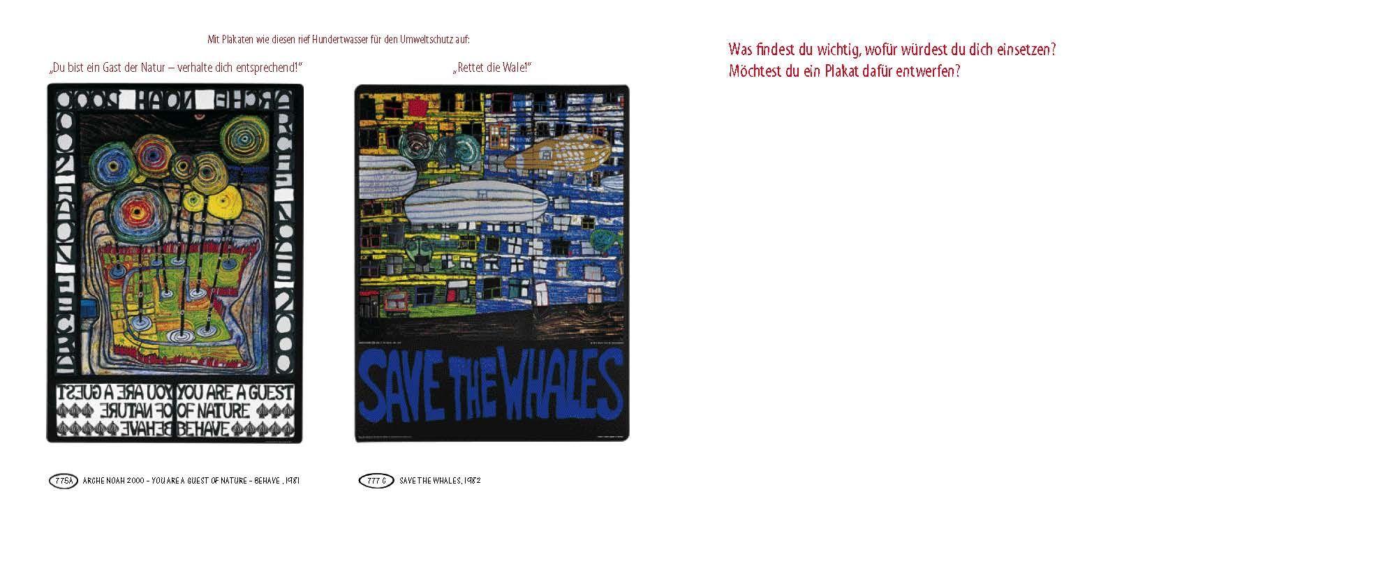 Beispielinhalt (Bild) Kunst-Malbuch Hundertwasser